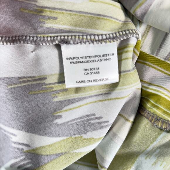 BCBG Maxazria Brushstroke Striped Faux-Wrap Top Green Blue Gray White Size S - Picture 4 of 10